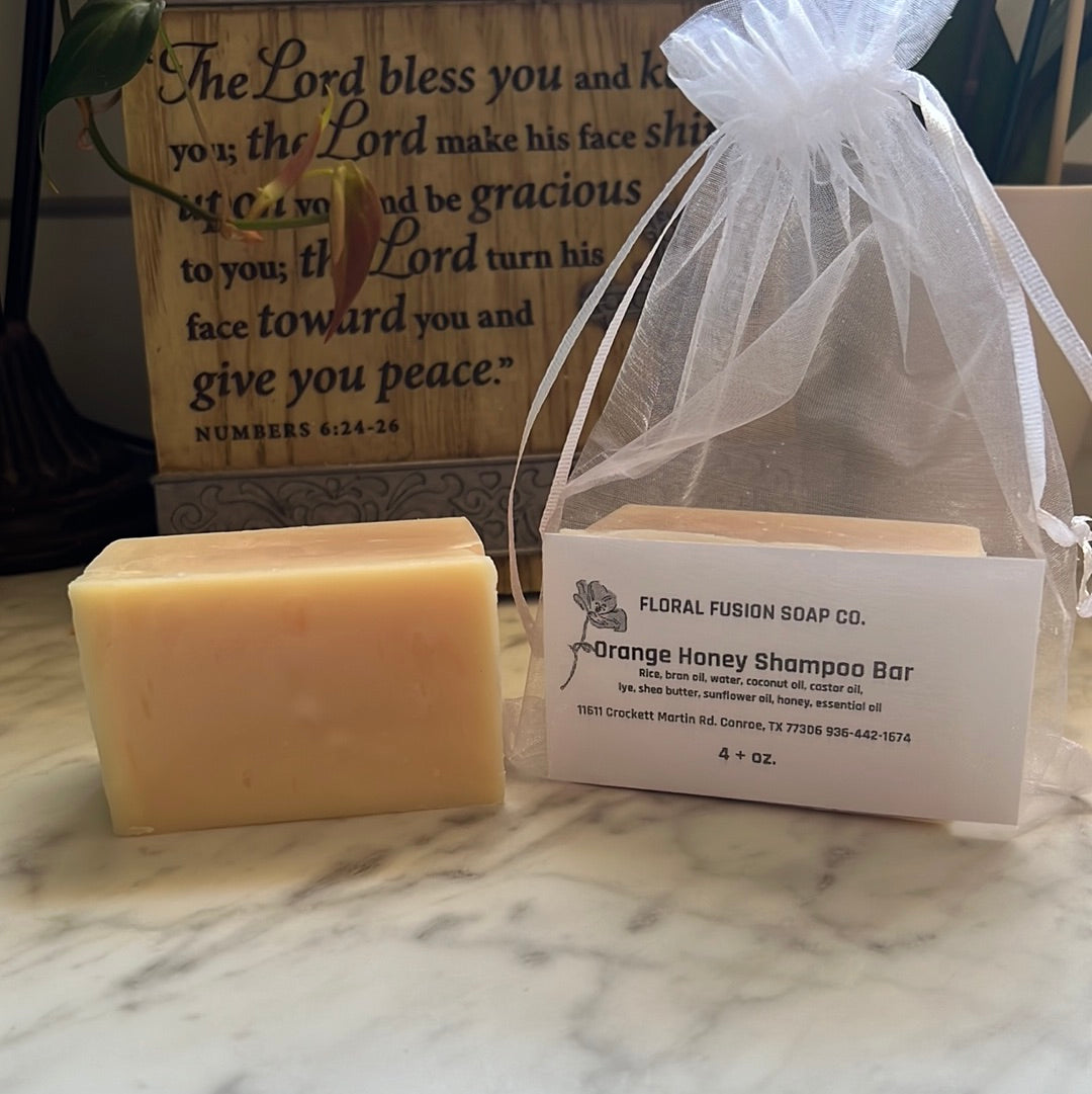 Orange honey shampoo bar